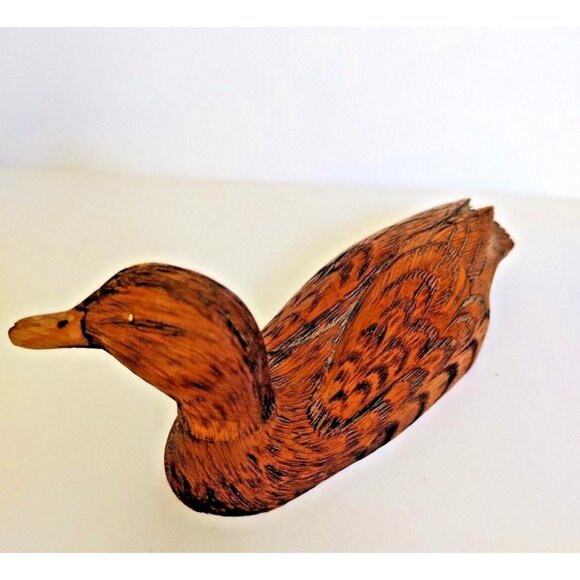 Vintage Hand Carved Wooden American Black Duck -1989 - Picture 3 of 11